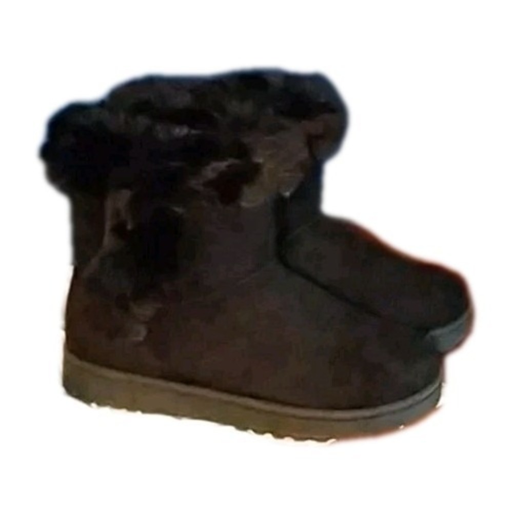 SO Paulina Faux-Fur Winter‎ Boots Black Women's Size 6